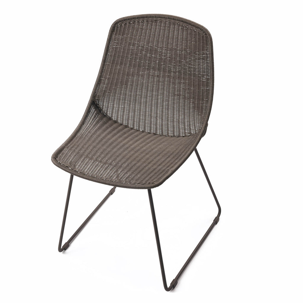 Joe Outdoor Wicker Dining Side Chair (Coal)