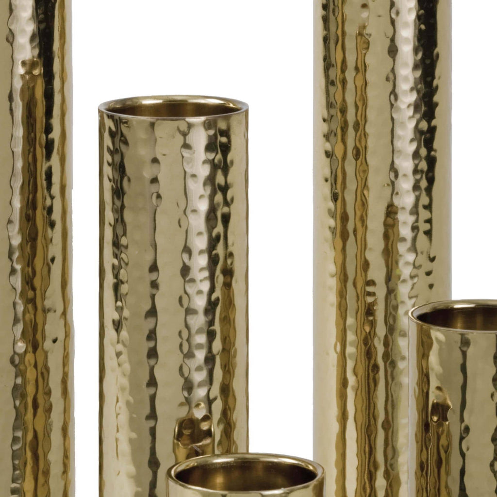 Hammered Bud Vase Set - Polished Brass