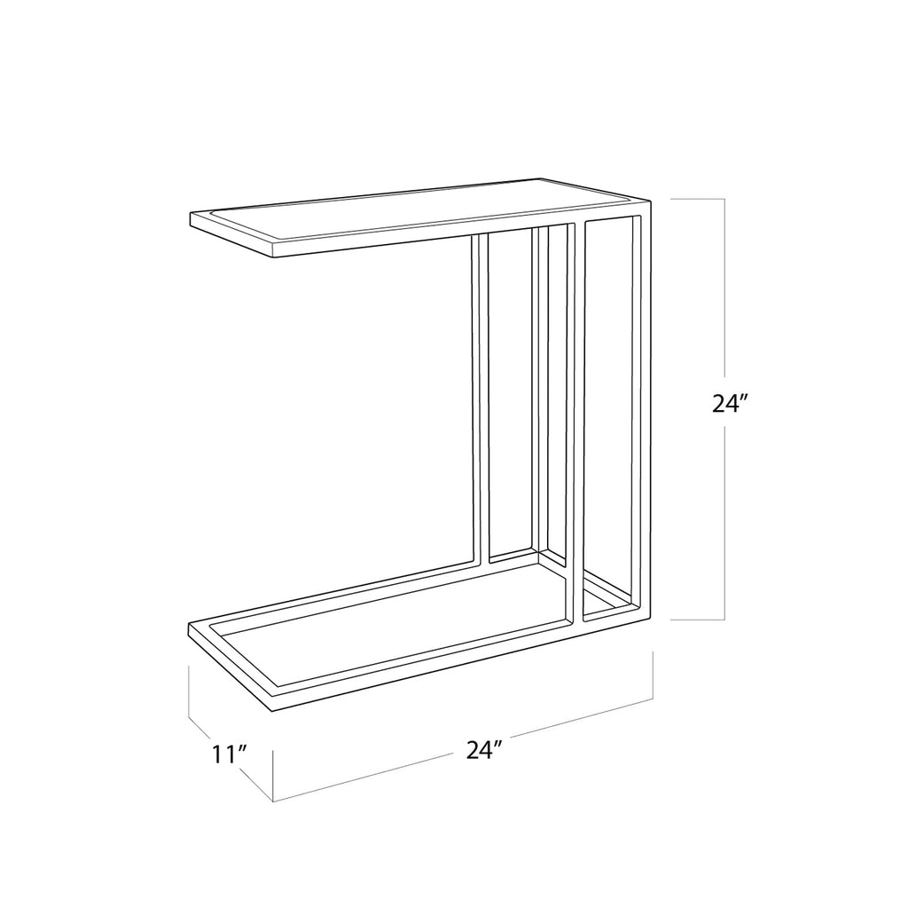 Echelon Sofa Hugger Table - Polished Nickel