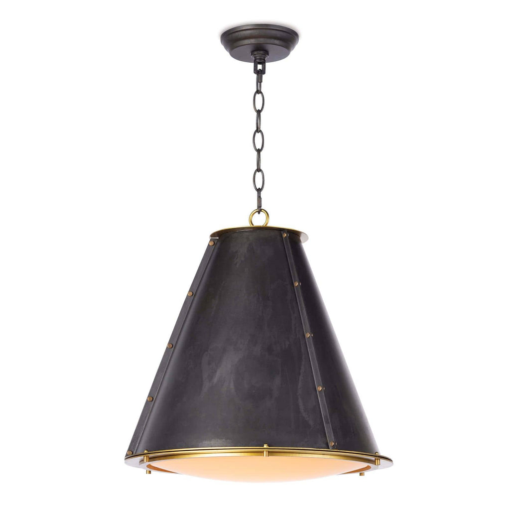 French Maid Chandelier SM - Blackened Brass Natural Brass