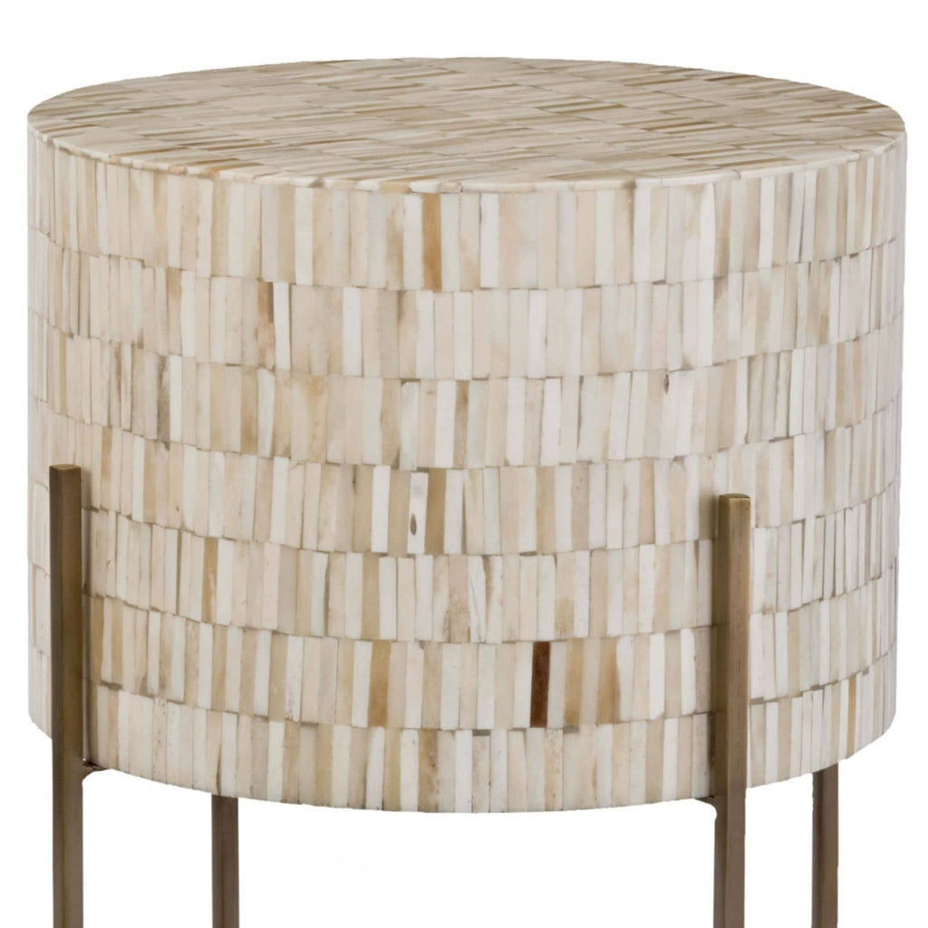 Bone Drum Table - Antique Brass