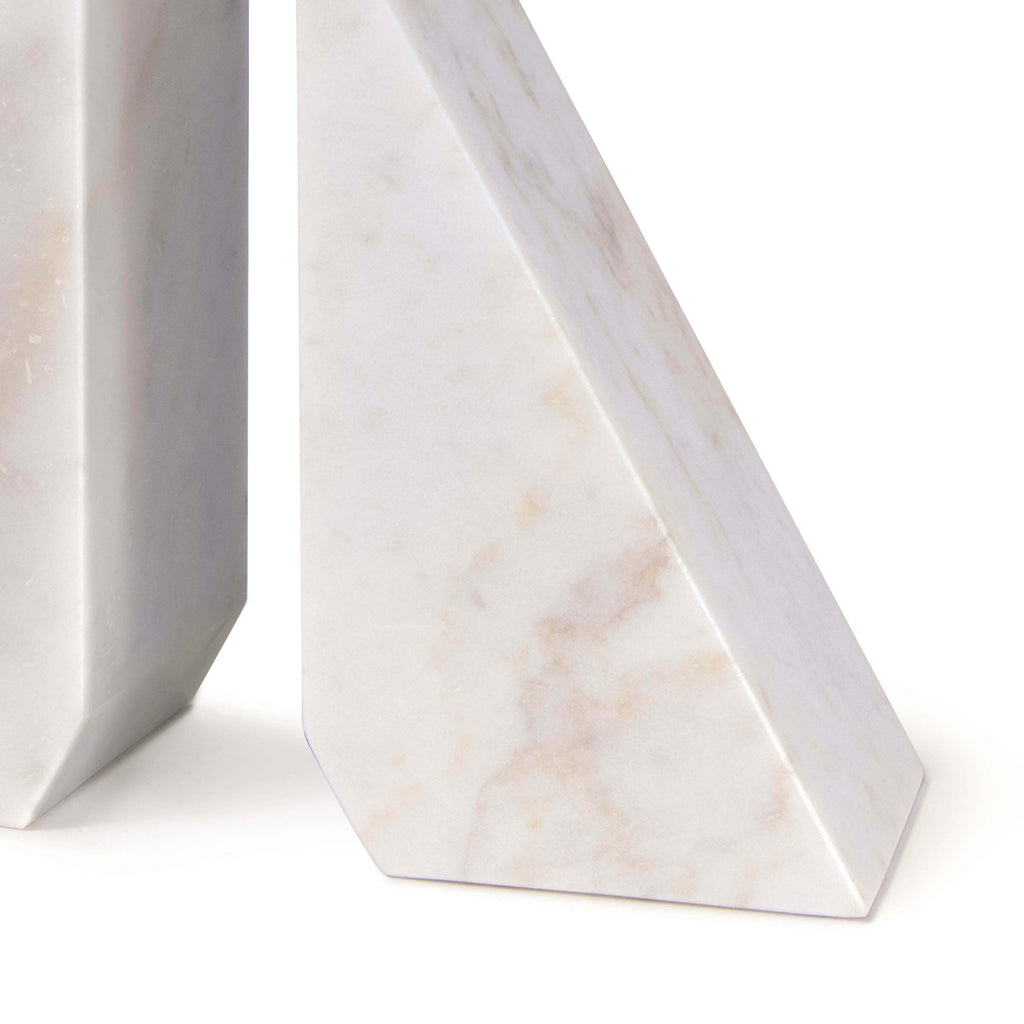 Othello Marble Bookends - White