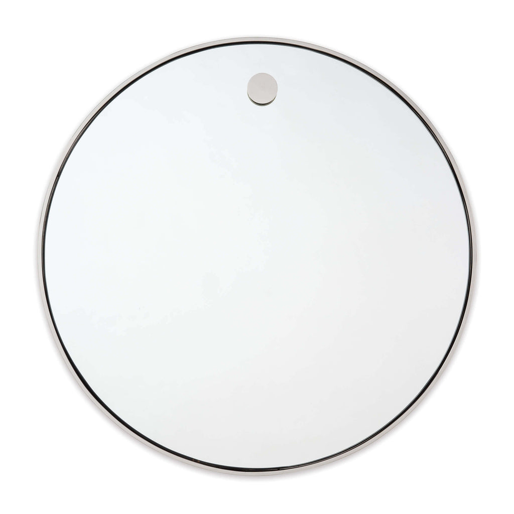 Hanging Circular Mirror - Polished Nickel