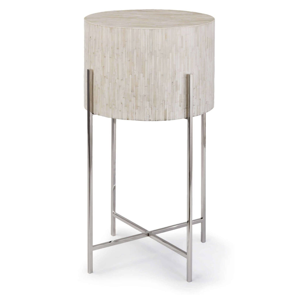 Bone Drum Table - Polished Nickel