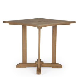 Square Teak Pedestal Table