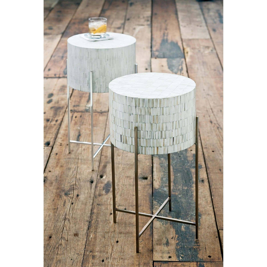 Bone Drum Table - Antique Brass