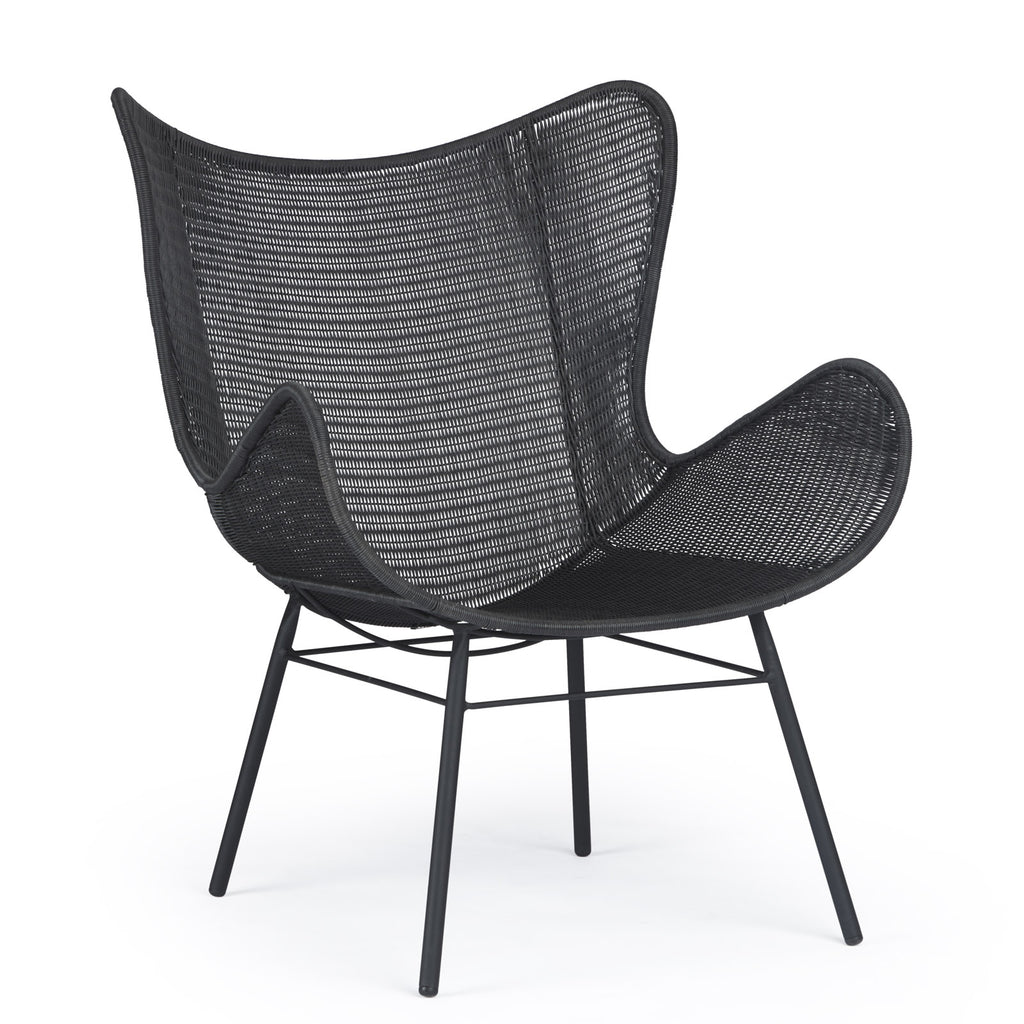 Nairobi Pure Wicker Wing Chair (Black)