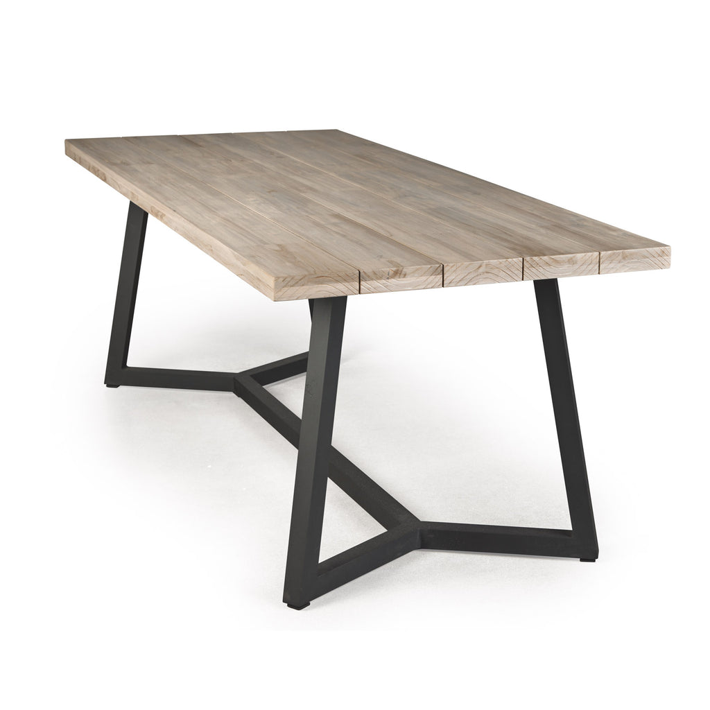 Jamie Outdoor Teak and Aluminum Dining Table