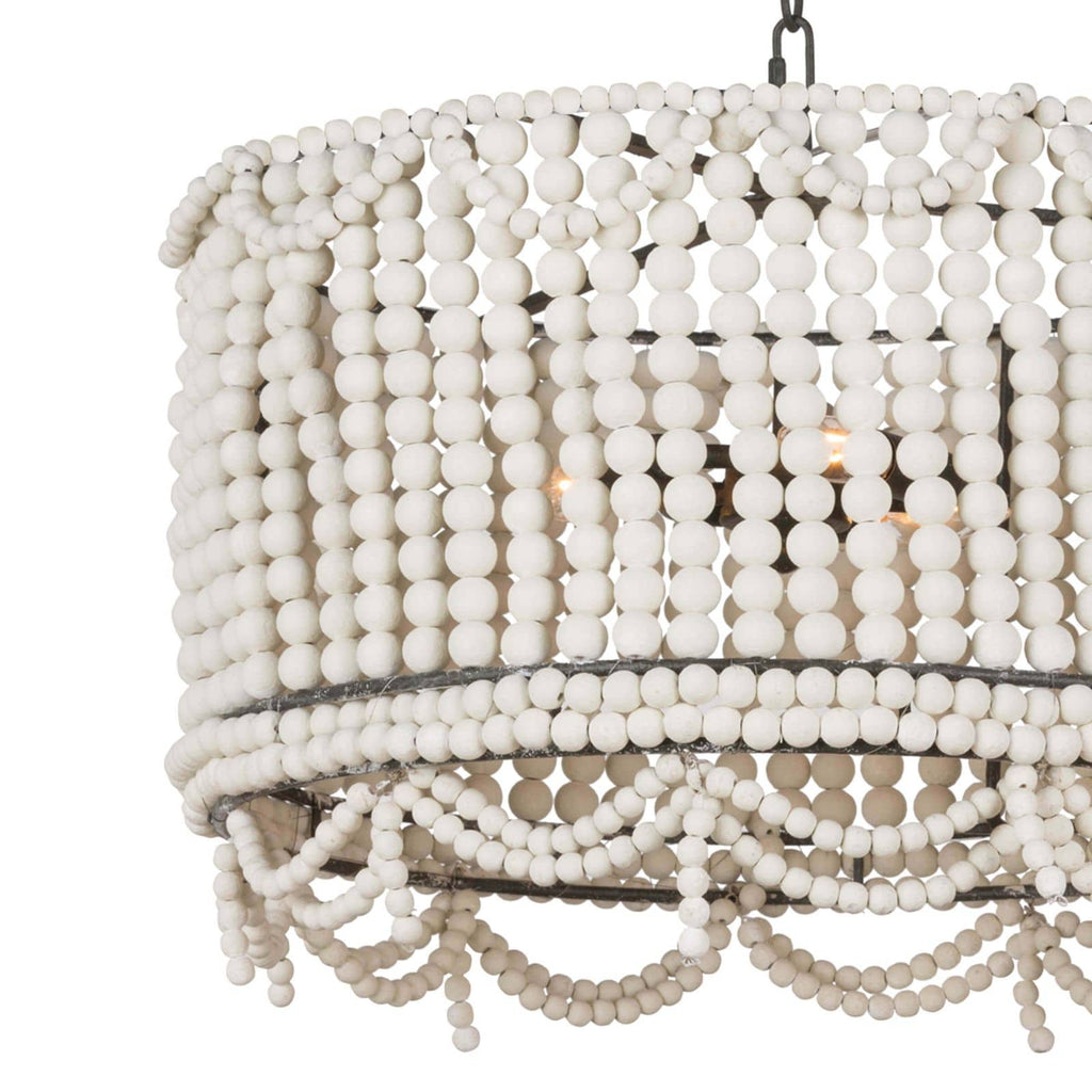 Malibu Drum Pendant - Weathered White