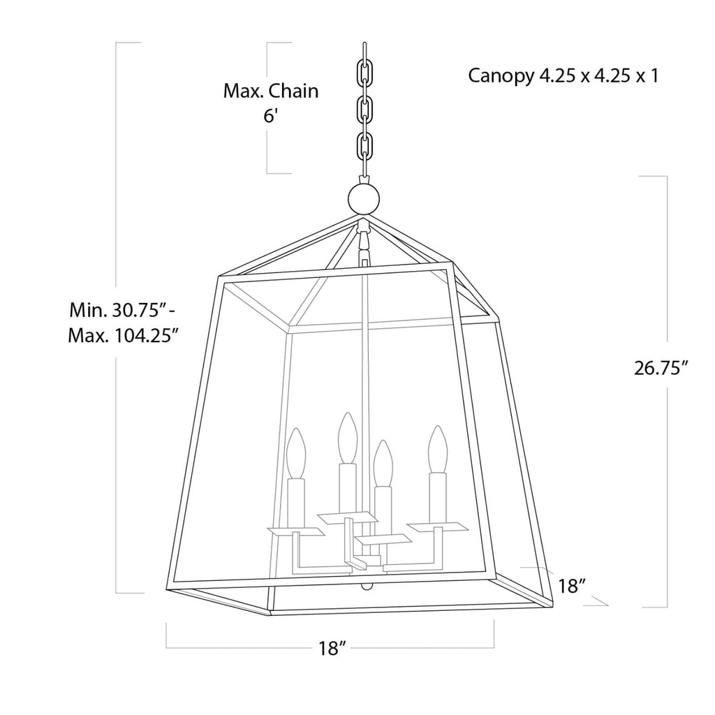 Cachet Lantern - Natural Brass