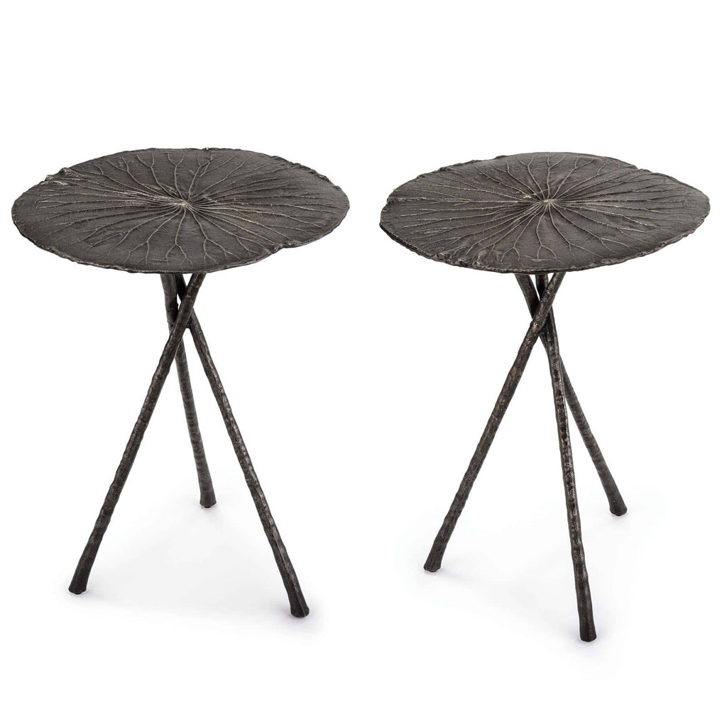 Lotus Table Large - Set of 2 Dark Nickel