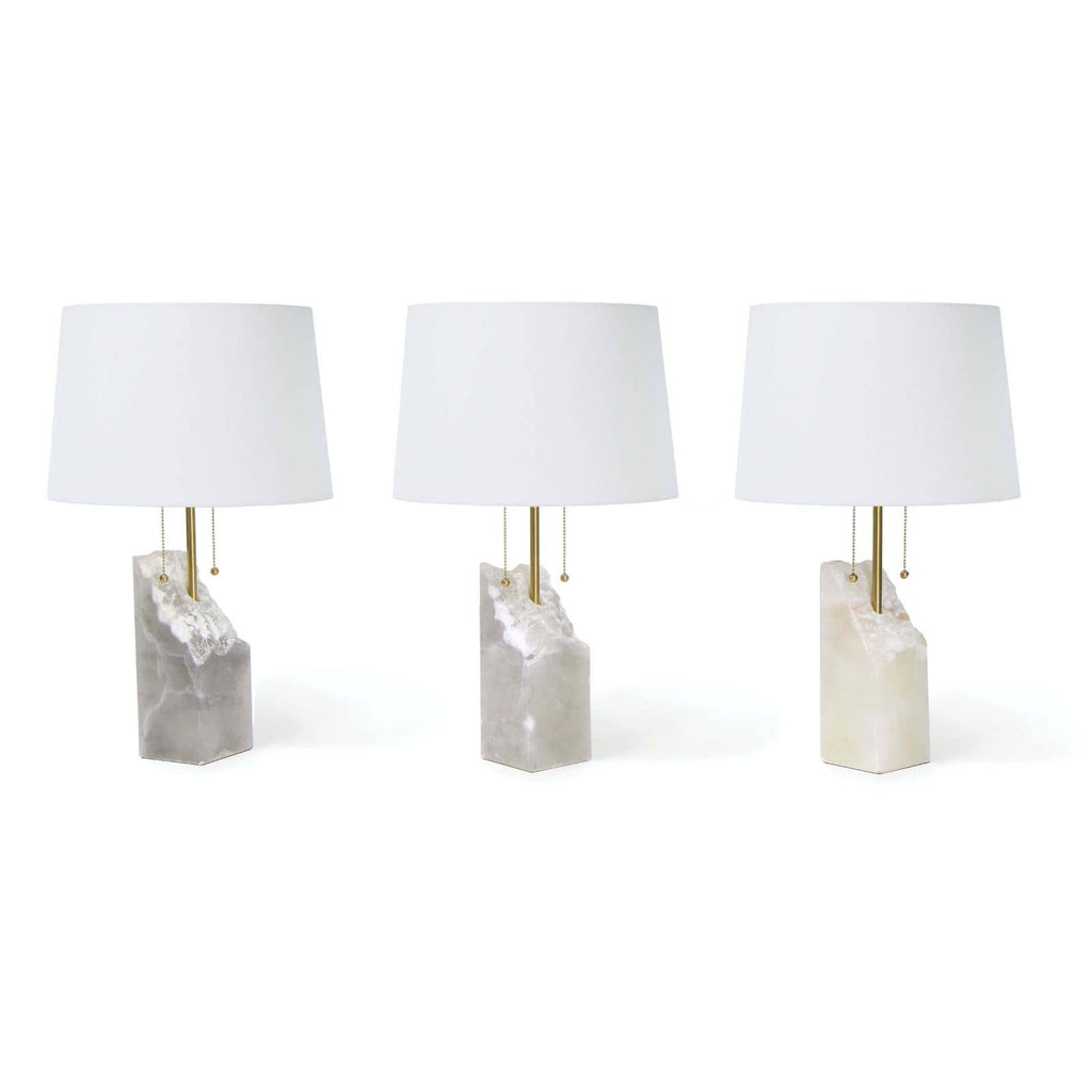 Square Raw Alabaster Table Lamp