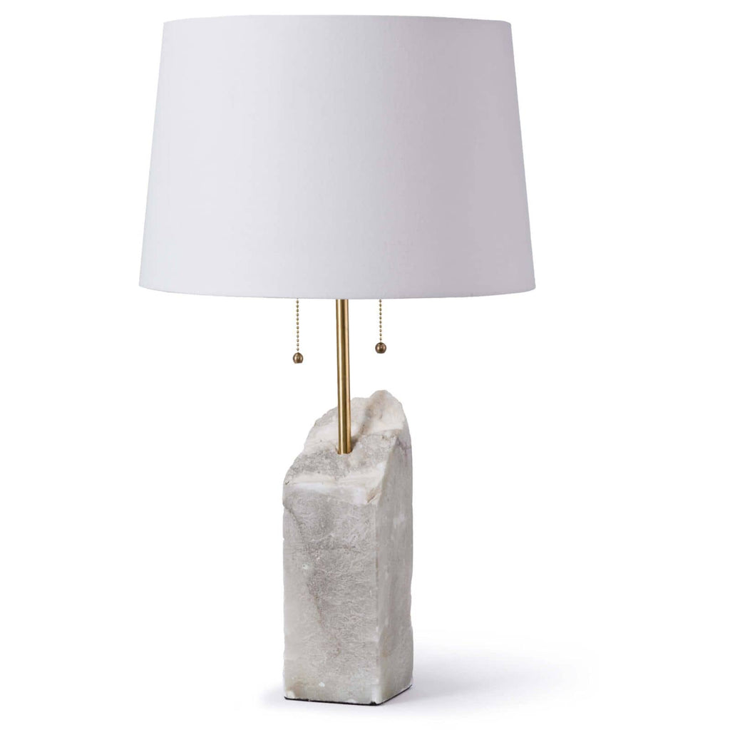 Square Raw Alabaster Table Lamp