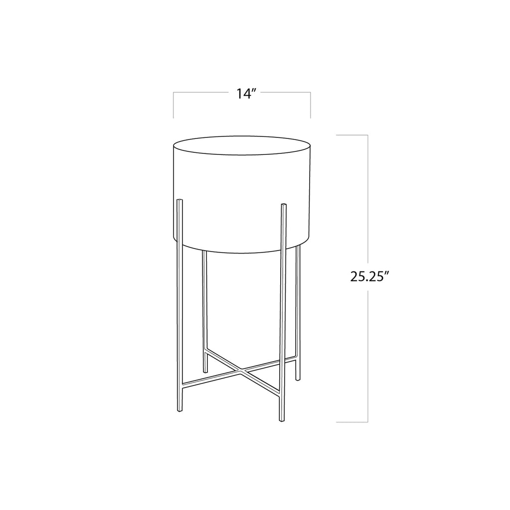 Bone Drum Table - Polished Nickel