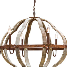 Wooden Quatrefoil Chandelier