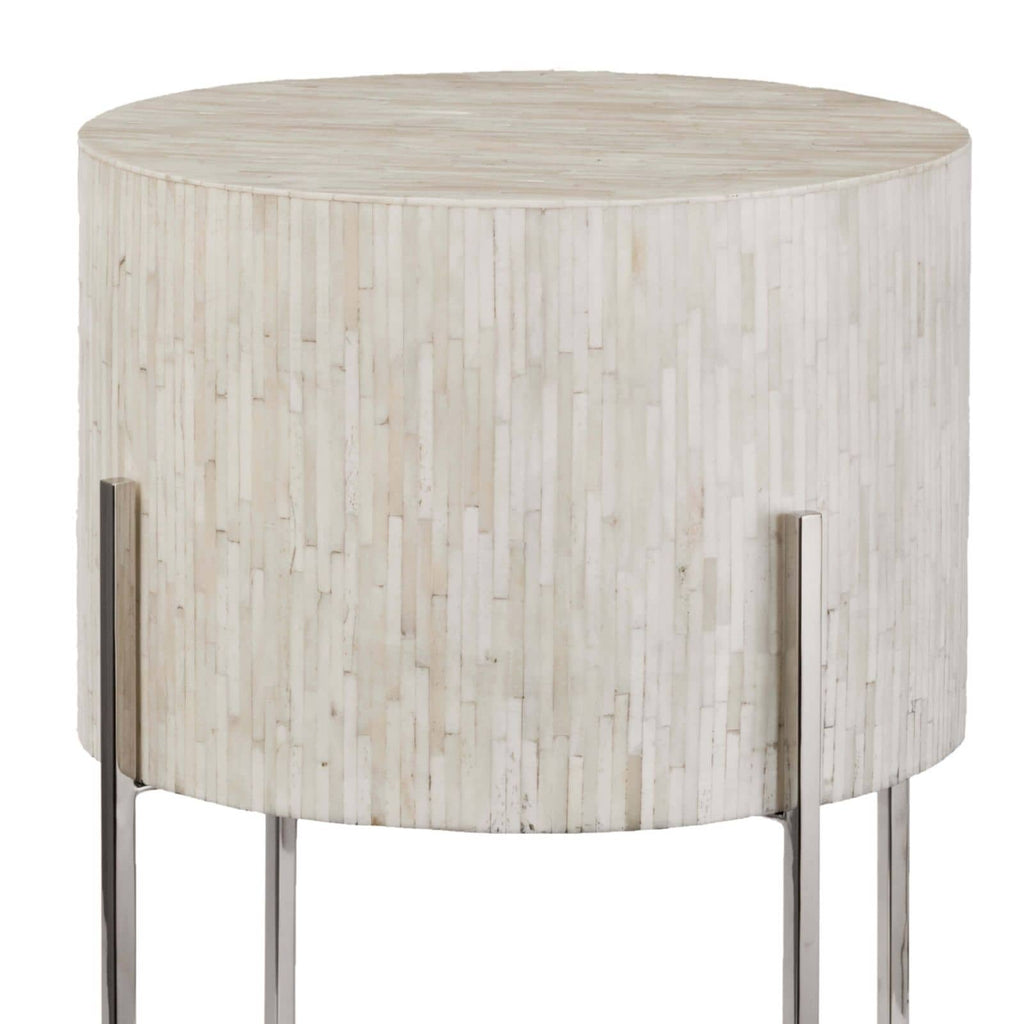 Bone Drum Table - Polished Nickel