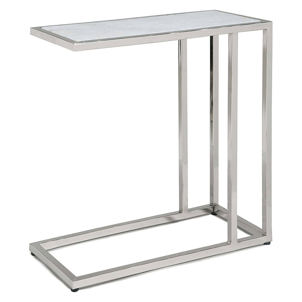 Echelon Sofa Hugger Table - Polished Nickel