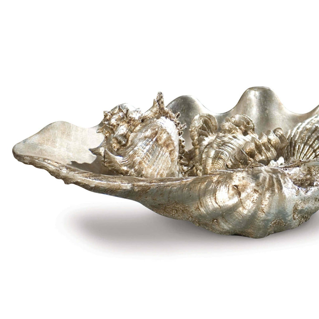 Clam Shell Medium W/Small Shells - Silver