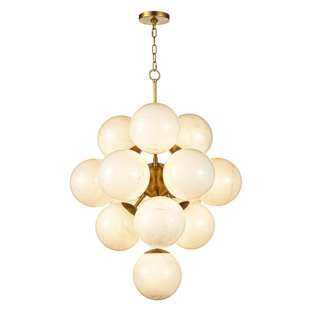 La Dame Chandelier - Swirl Glass Natural Brass