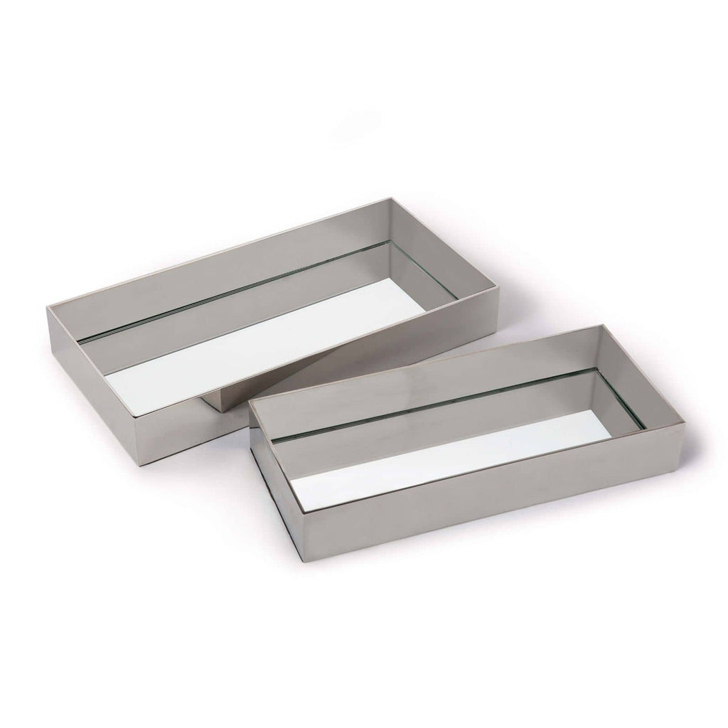 Rectangle Metal Tray Set - Polished Nickel