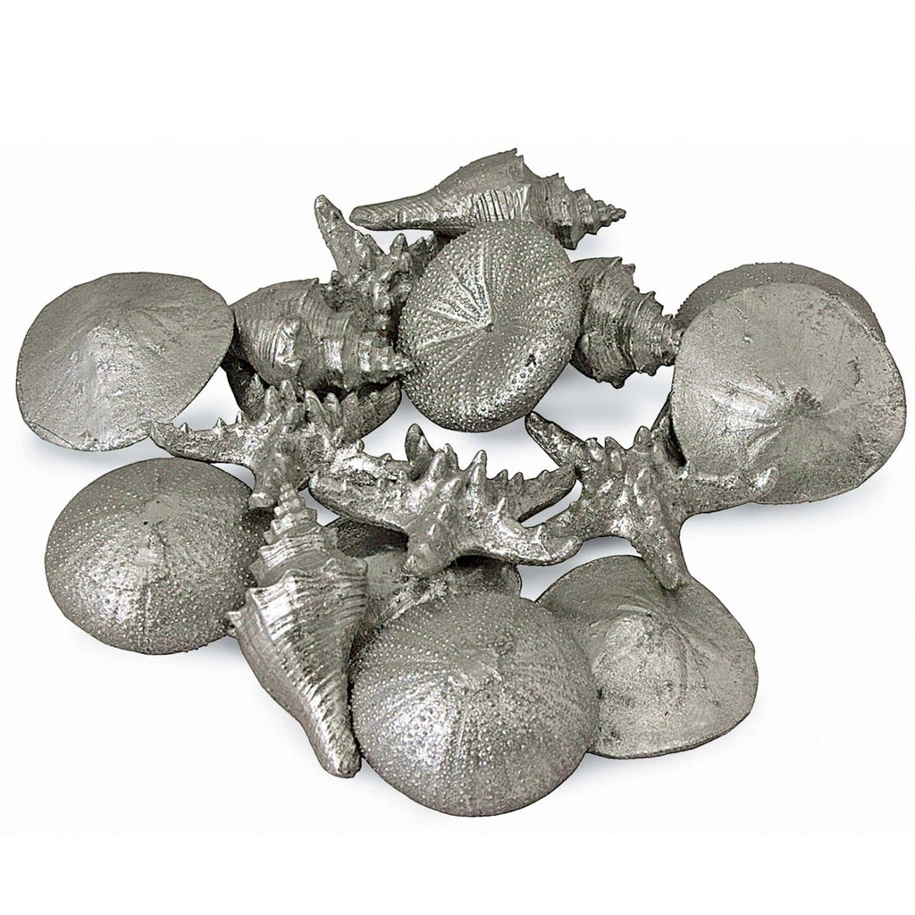 Assorted Mini Seashells Set of 12 - Silver