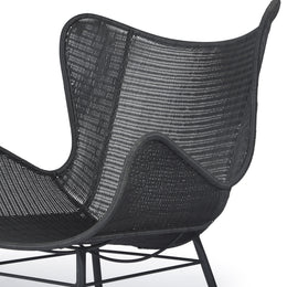 Nairobi Pure Wicker Wing Chair (Black)