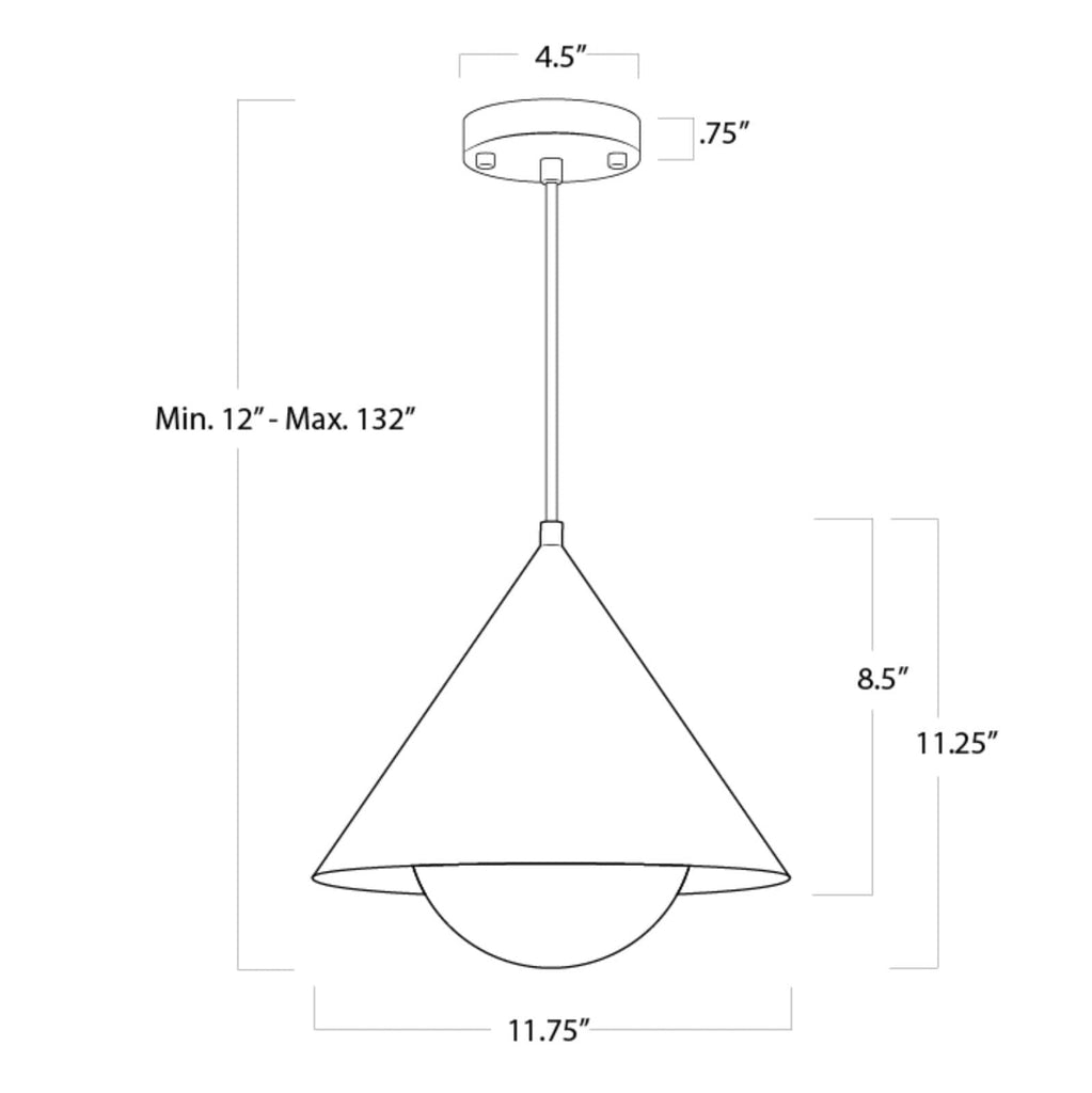 Hilton Pendant - White and Natural Brass