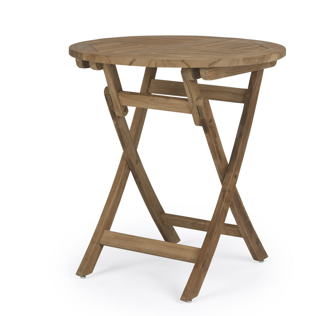 Round Teak Folding Dining Table