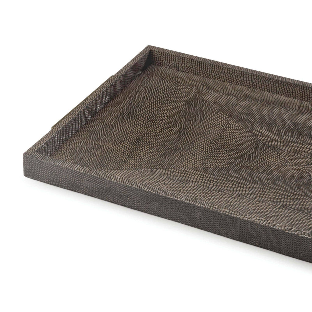Rectangle Shagreen Boutique Tray - Vintage Brown Snake