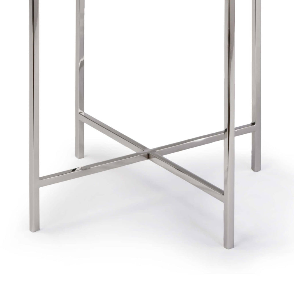 Bone Drum Table - Polished Nickel