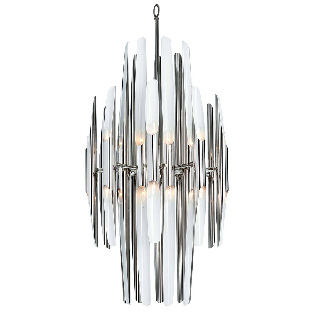 Redford Chandelier - Polished Nickel and Ivory