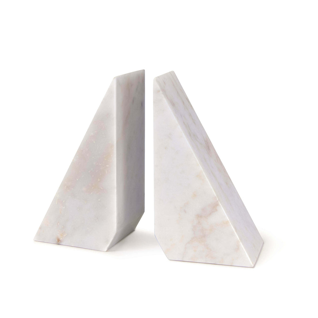 Othello Marble Bookends - White