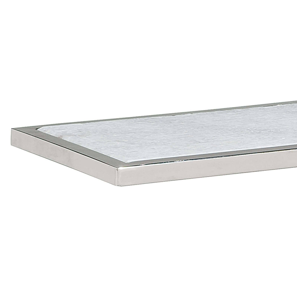 Echelon Sofa Hugger Table - Polished Nickel