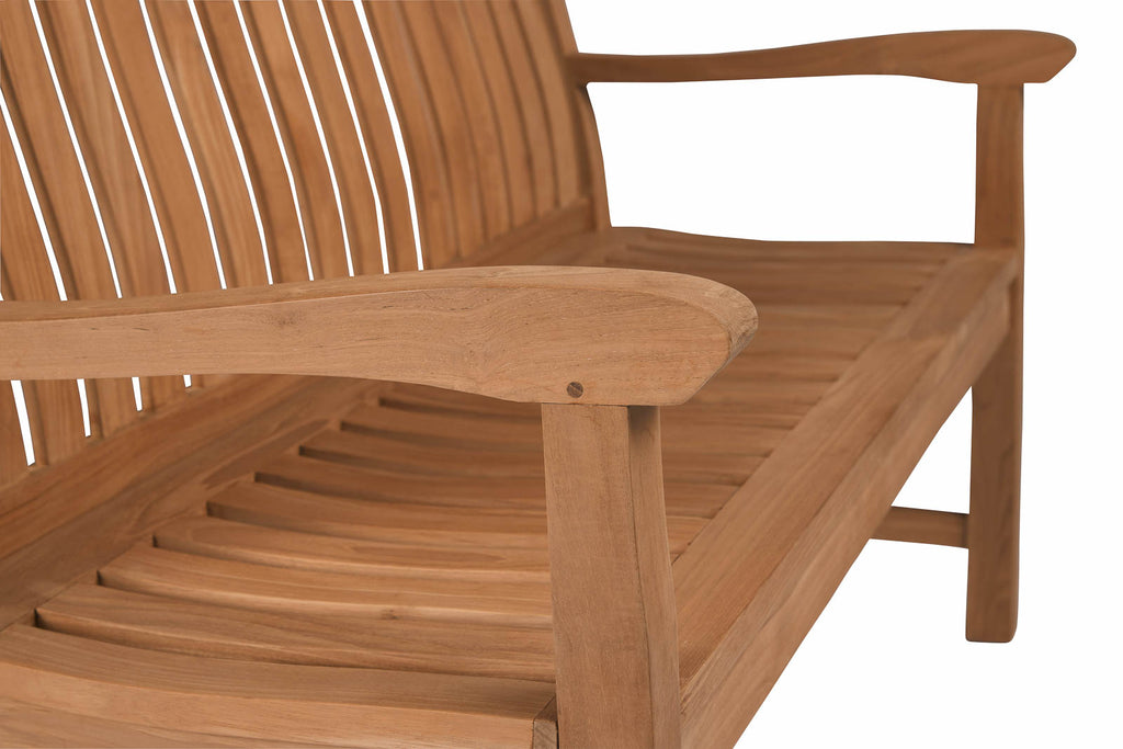 Wave Teak Outdoor Bench (2.5 Seat)