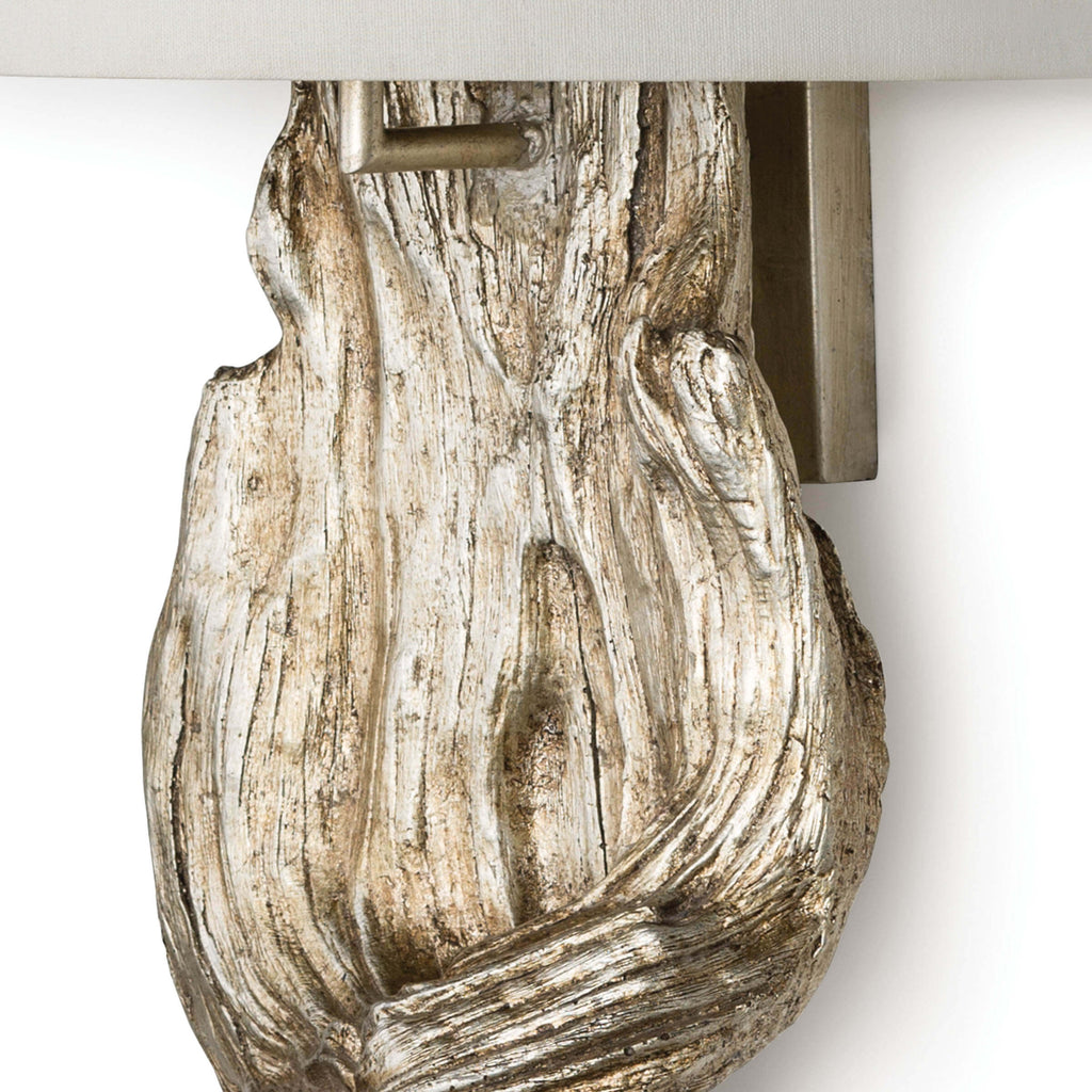 Driftwood Sconce - Ambered Silver Leaf