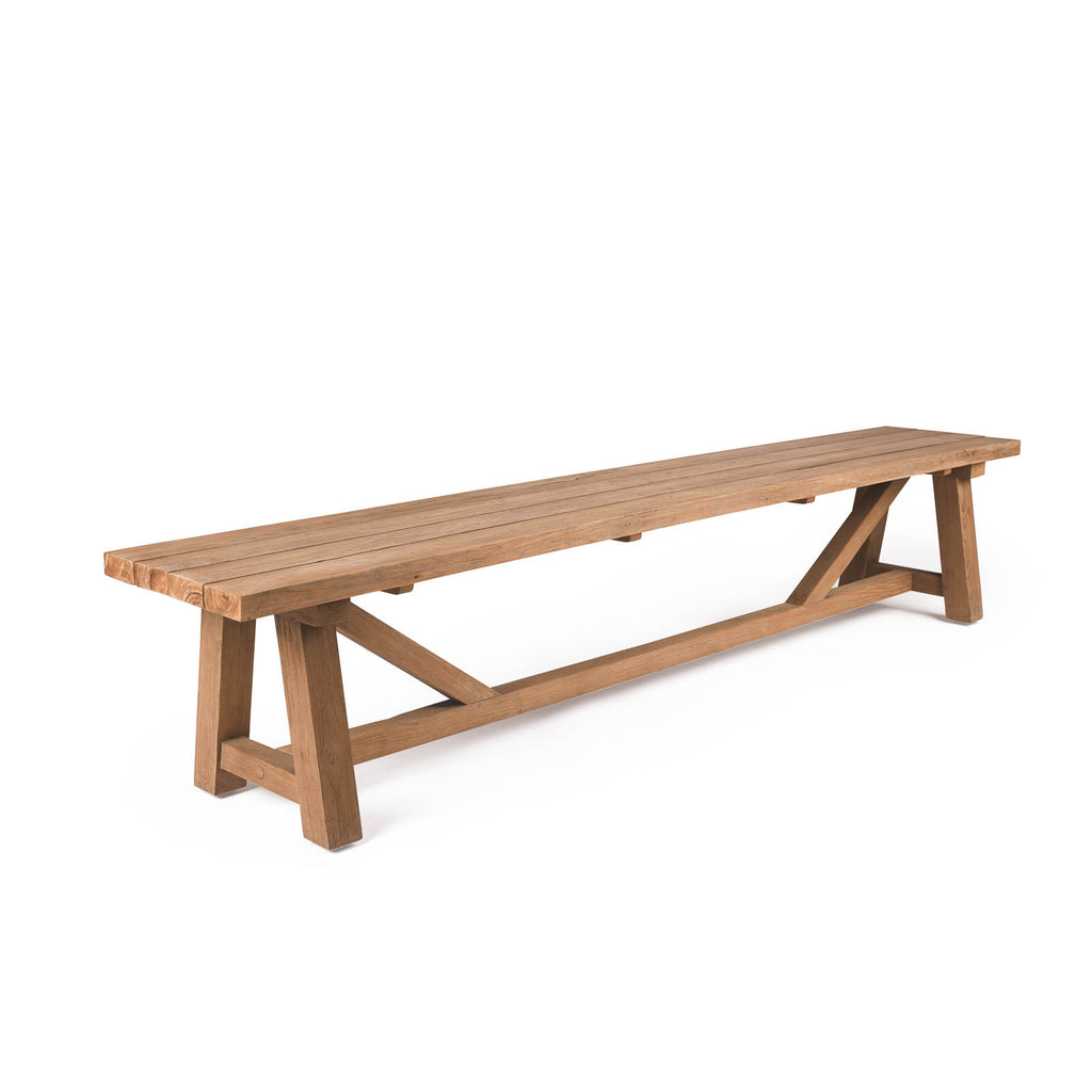 Reclaimed Teak Trestle Bench