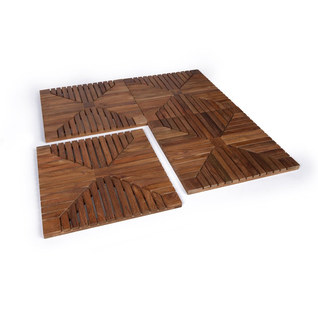 Teak Flooring Tiles Full Wood (Set of 4)