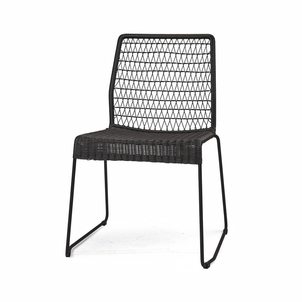 Edge Wicker Dining Side Chair (Black)