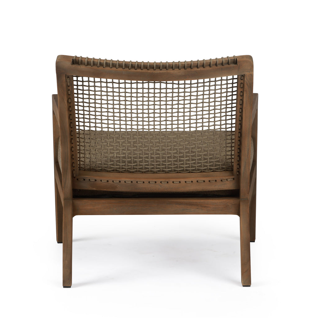 Gazzoni Outdoor Teak and Rope Relaxing Chair