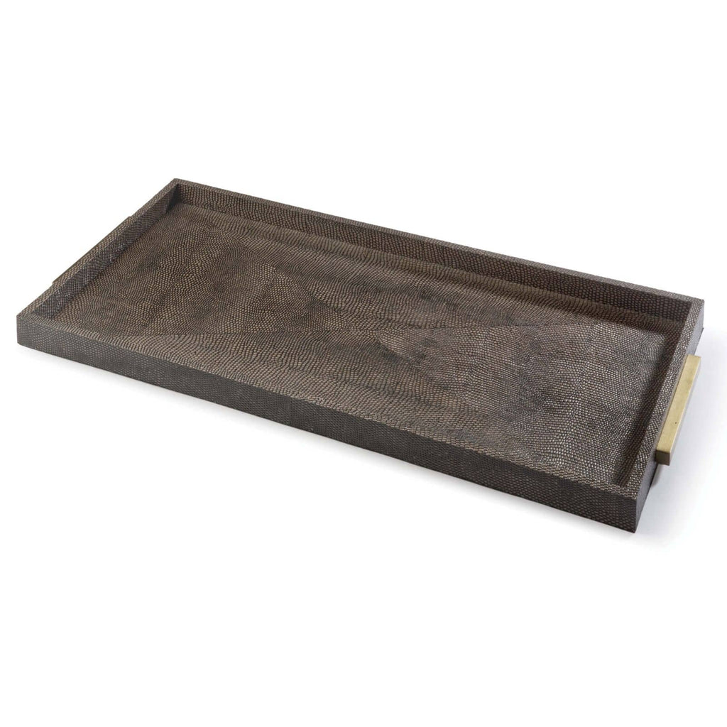 Rectangle Shagreen Boutique Tray - Vintage Brown Snake