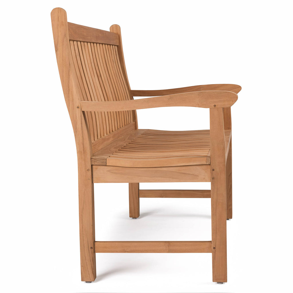 Wave Teak Outdoor Bench (2 Seat)