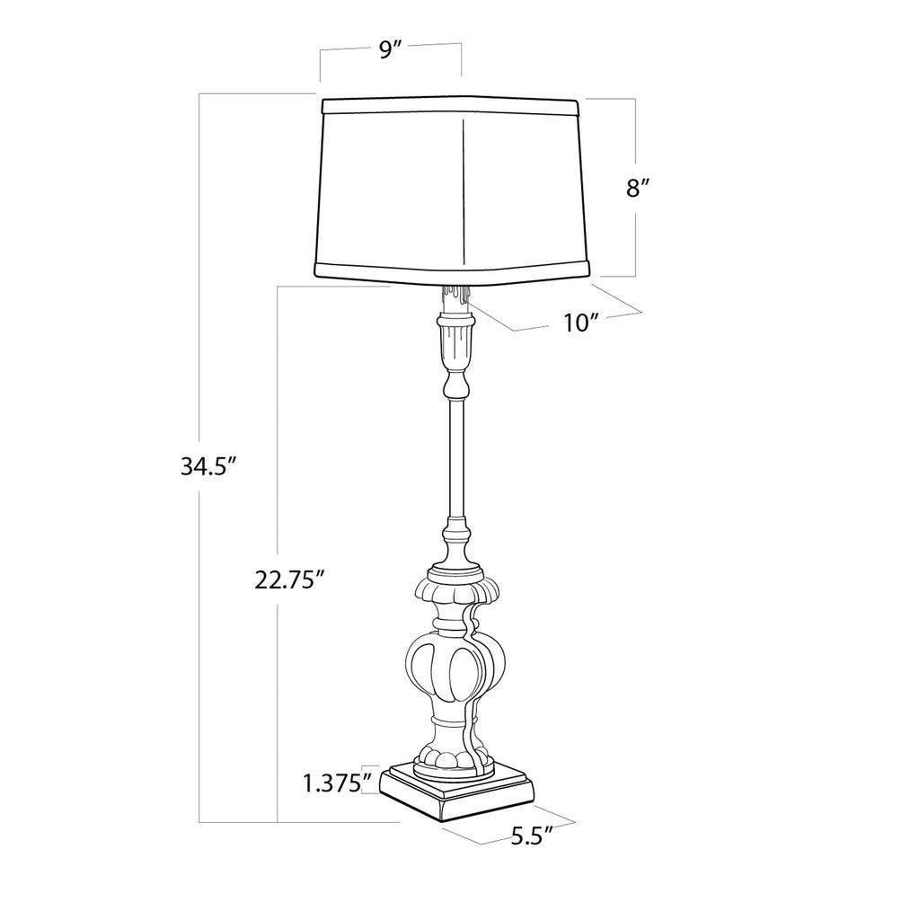 Parisian Glass Buffet Table Lamp