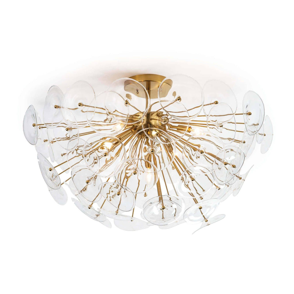 Poppy Glass Semi Flush Mount - Clear