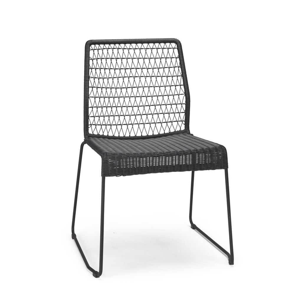 Edge Wicker Dining Side Chair (Black)