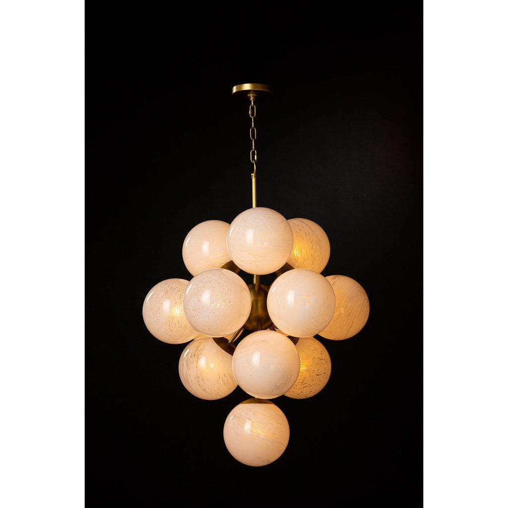 La Dame Chandelier - Swirl Glass Natural Brass