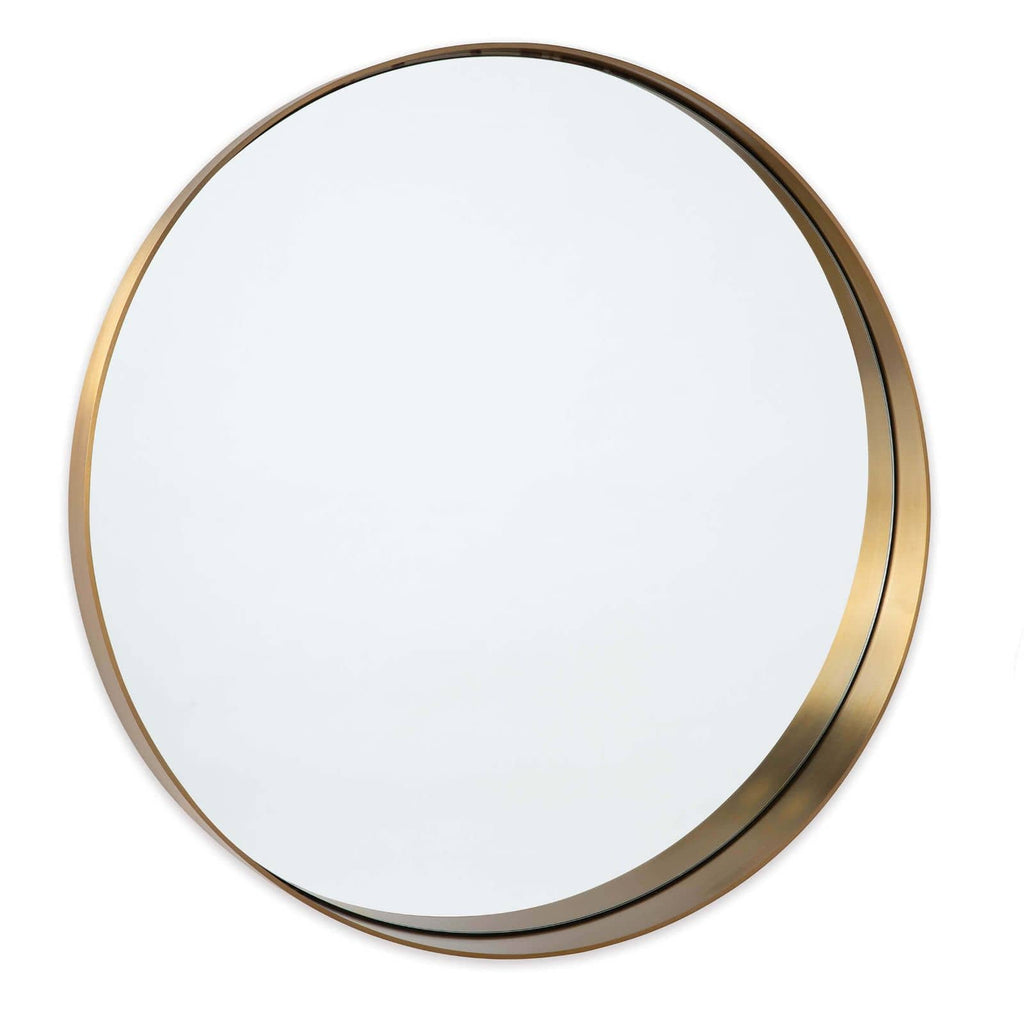 Gunner Mirror Round - Natural Brass