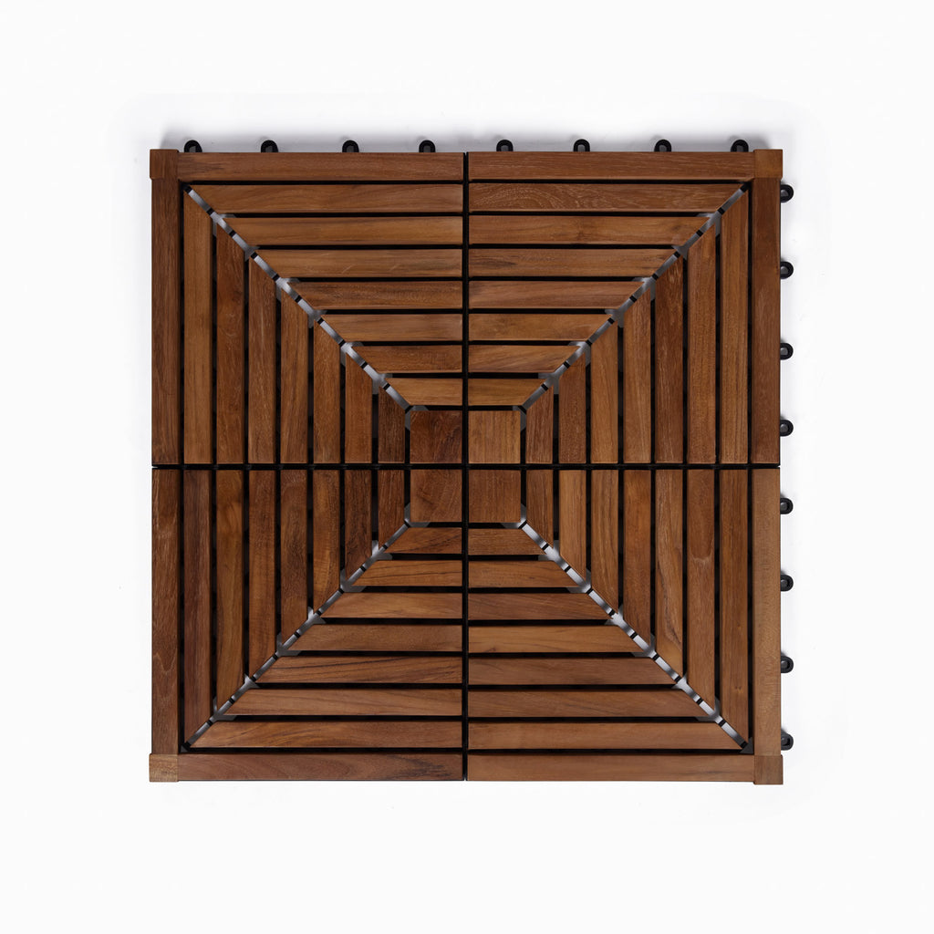 Teak Flooring Tiles (Set of 4)