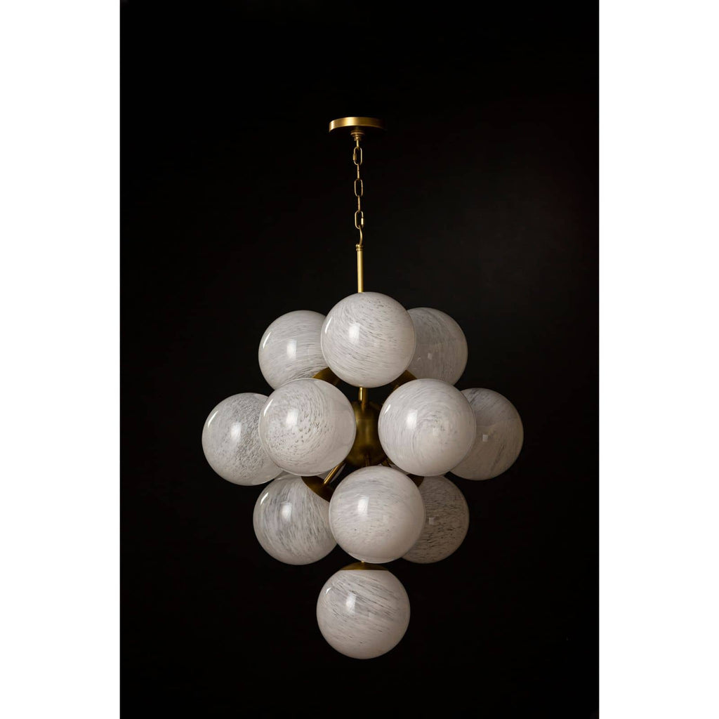 La Dame Chandelier - Swirl Glass Natural Brass