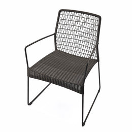 Edge Wicker Dining Arm Chair (Black)