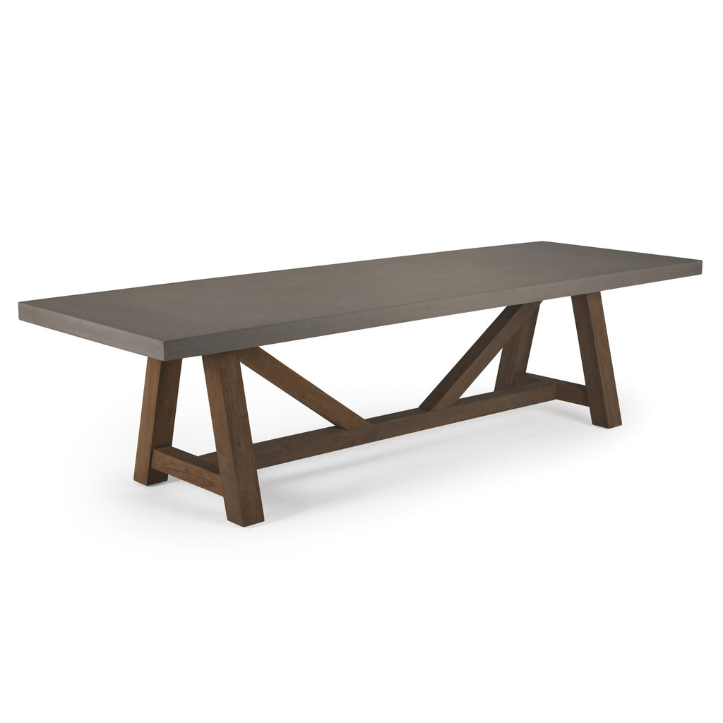 Raw Concrete Trestle Dining Table